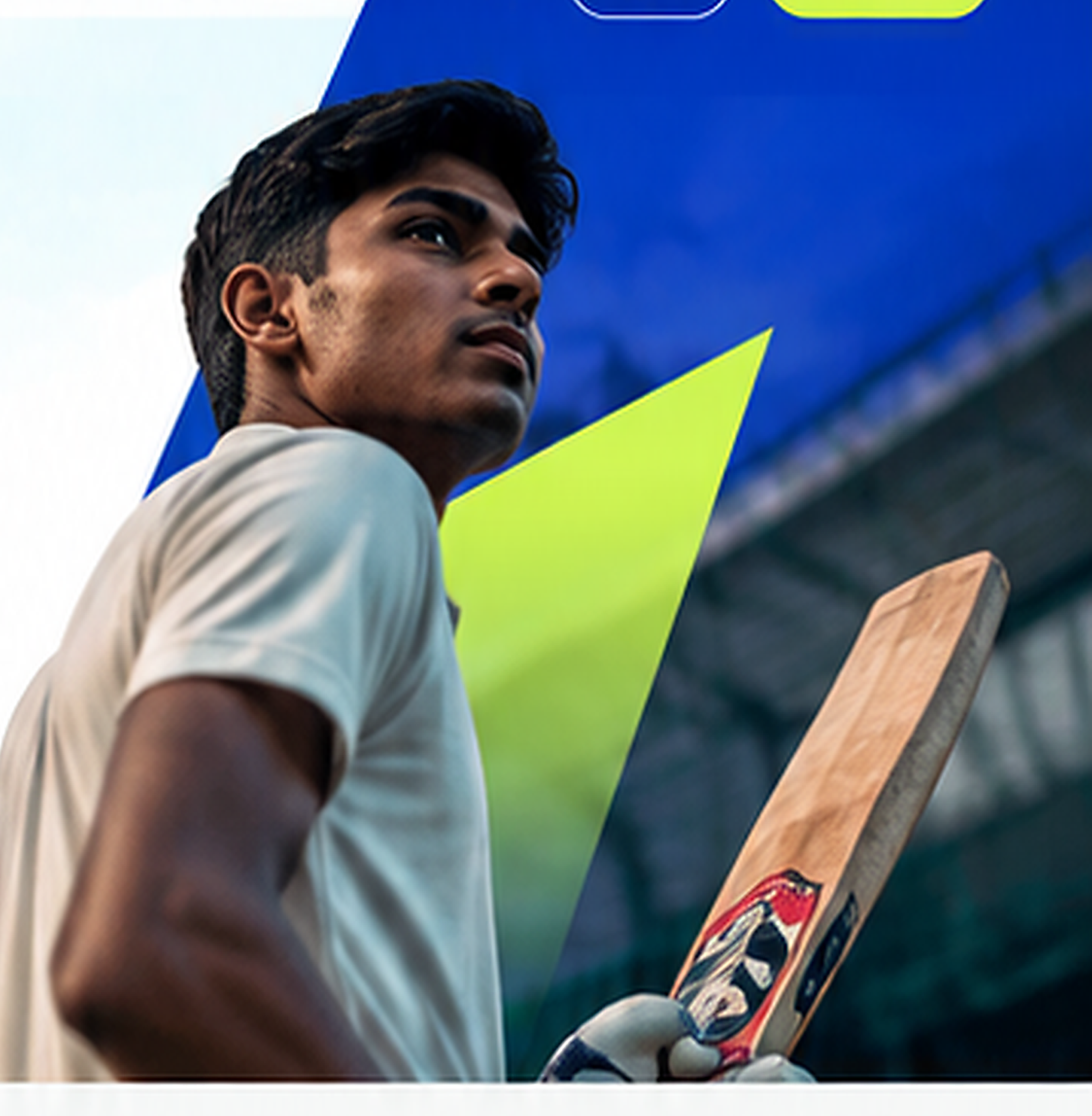 Cricket athlete with bat